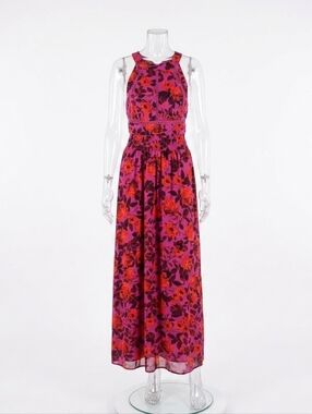 white christmas dresses Girls Floral Printed Linen Dress 14 main image 0